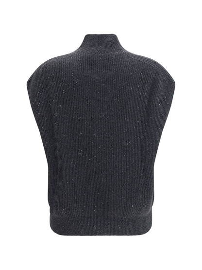FABIANA FILIPPI 40 sleeveless wool sweater with sequins