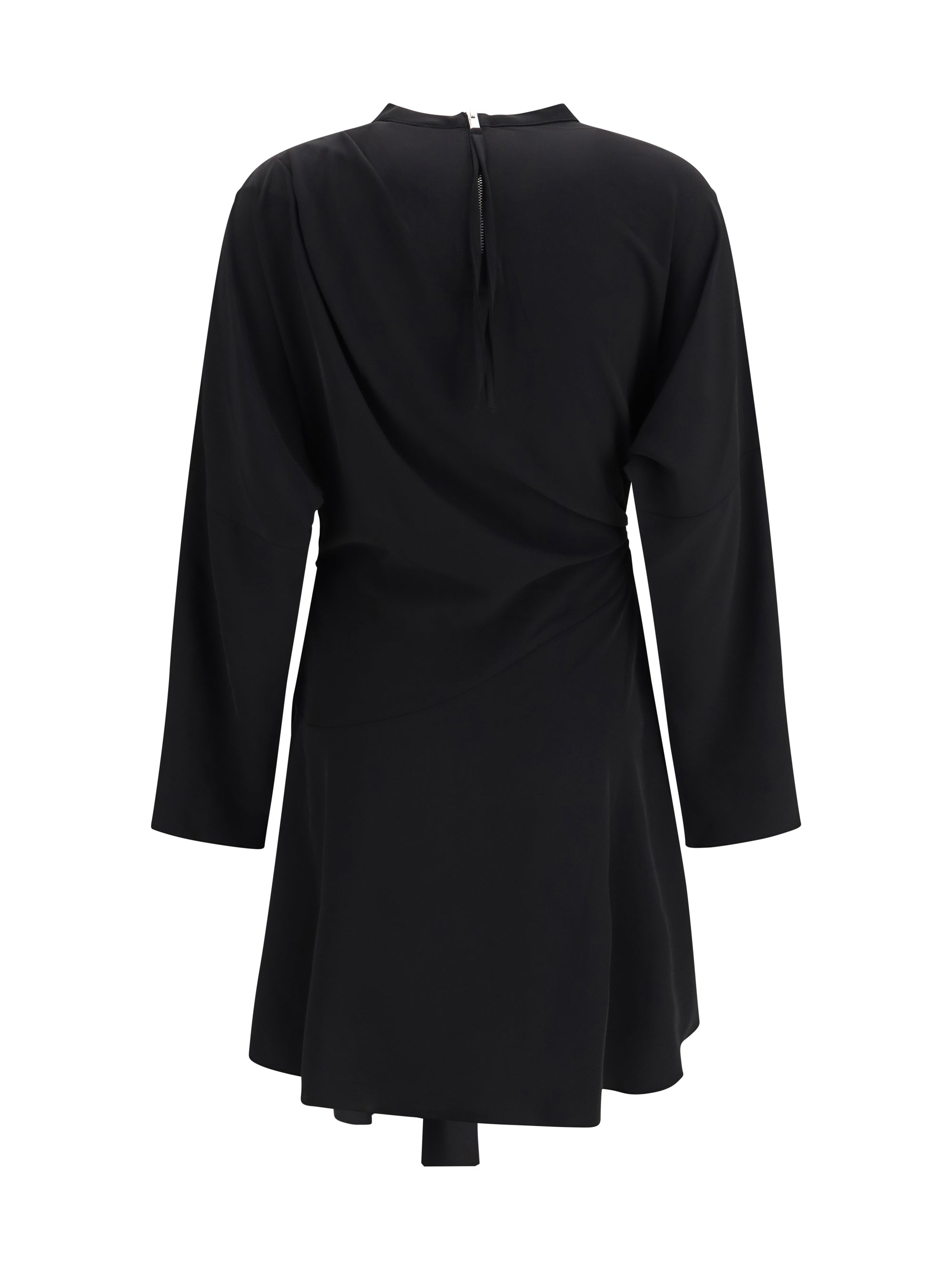 draped-knot crepe mini dress