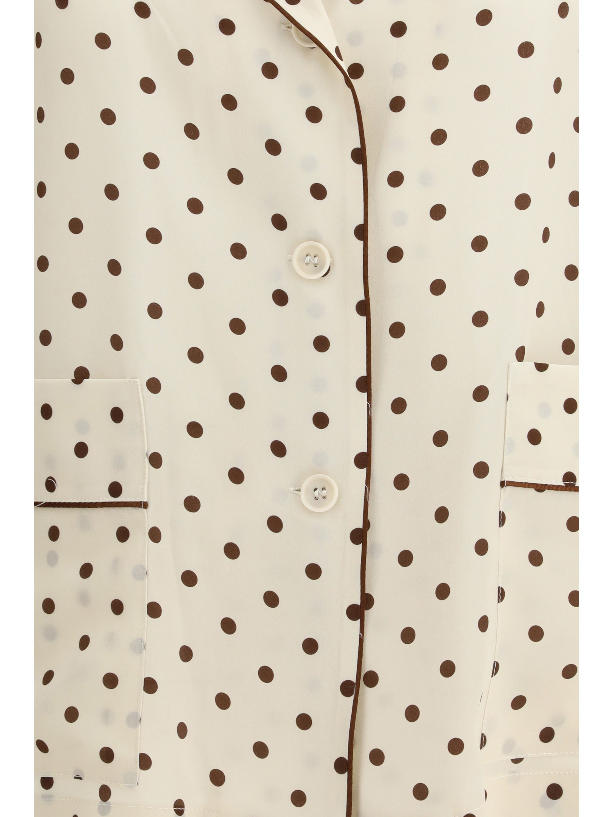 polka-dot silk shirt