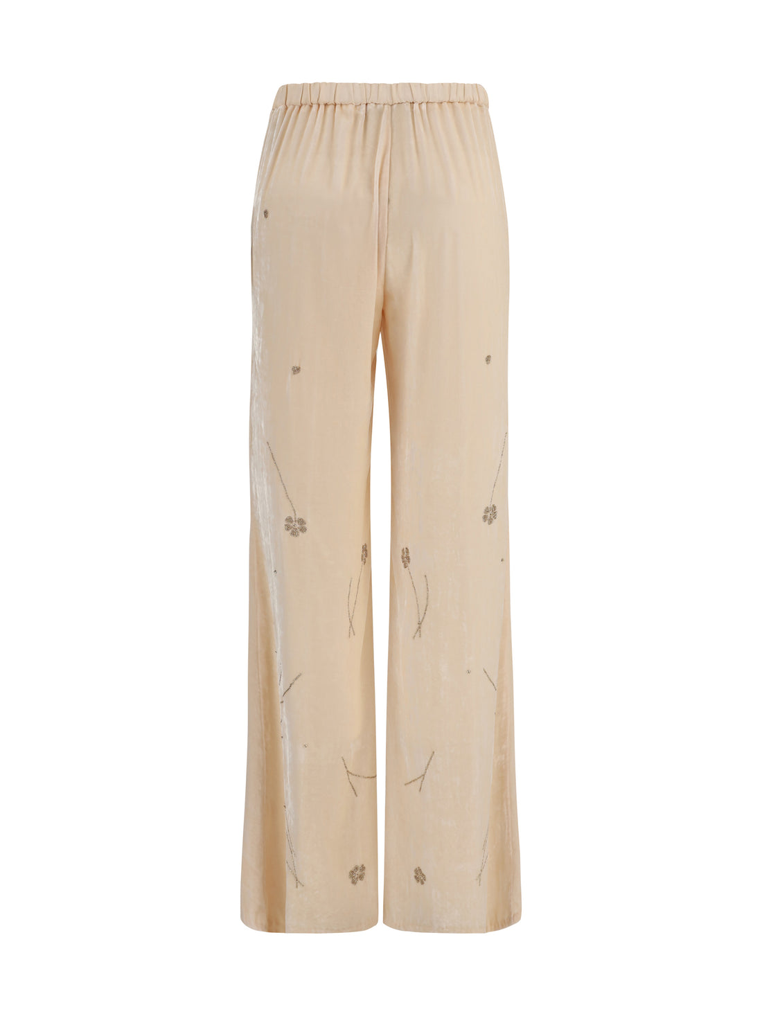 FORTE_FORTE 0 fleurs d’orient embroidered crushed velvet trousers