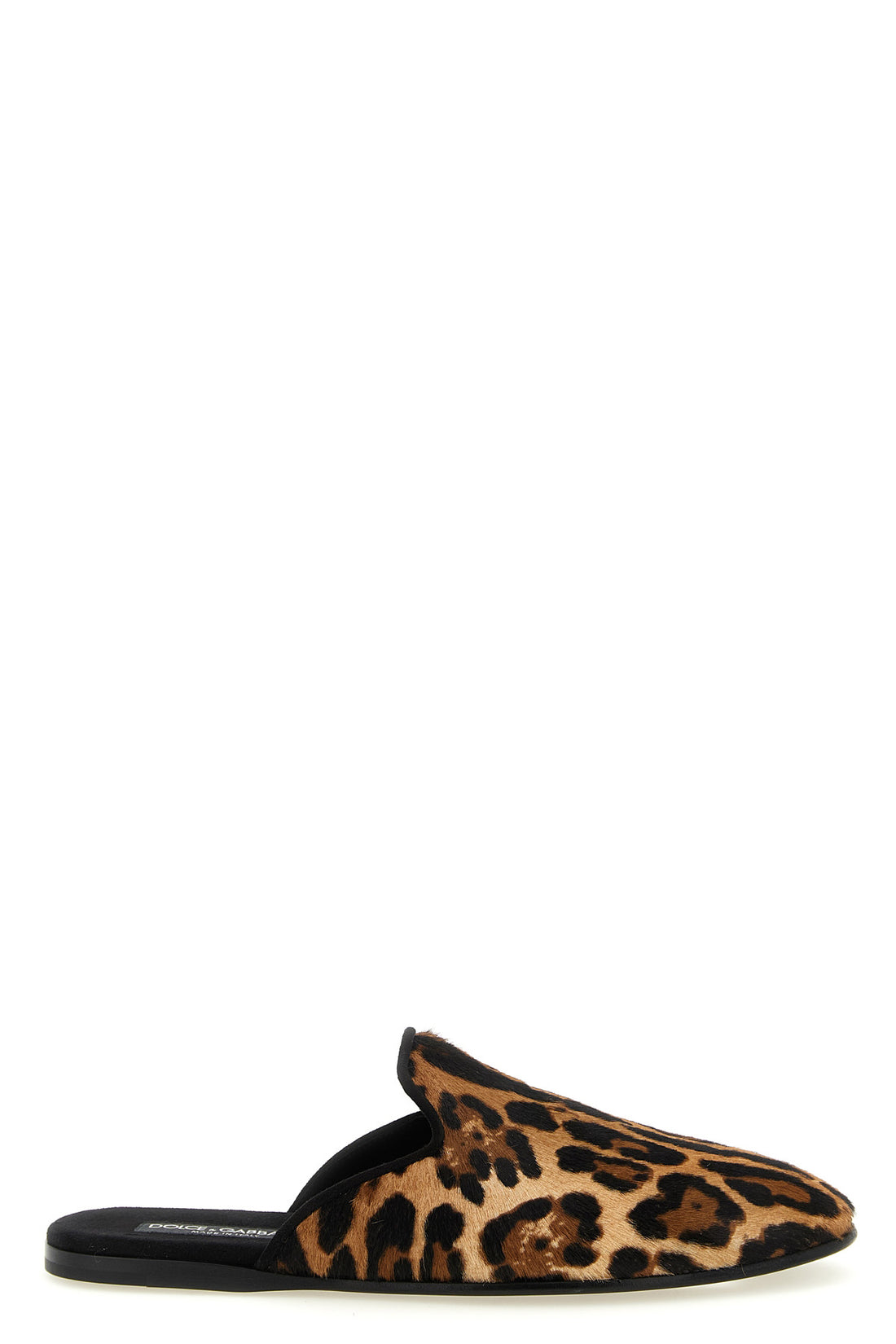DOLCE &amp; GABBANA 42 leo print pony-effect leather young pope slipper