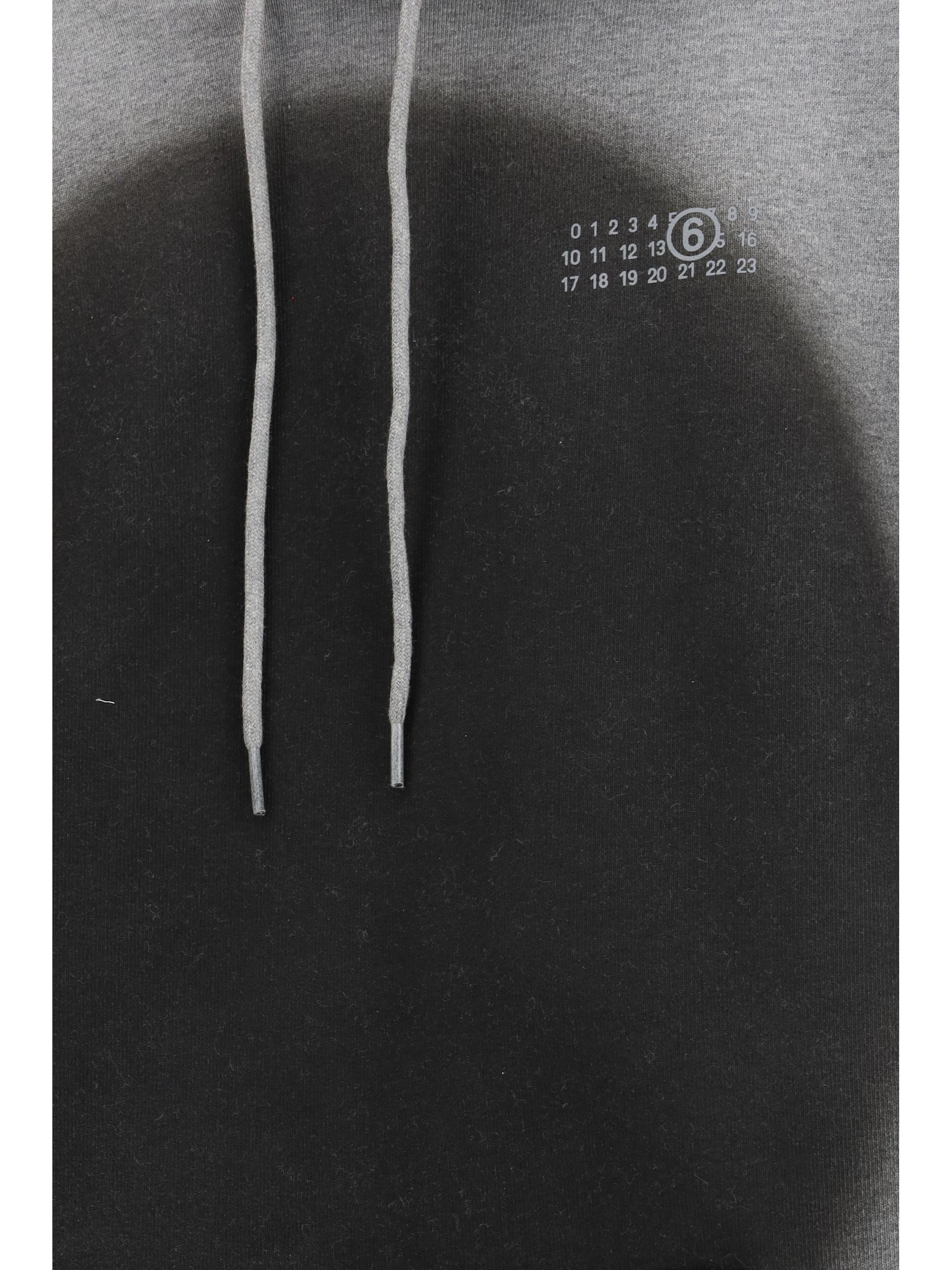 MM6 L numeric logo spray hoodie