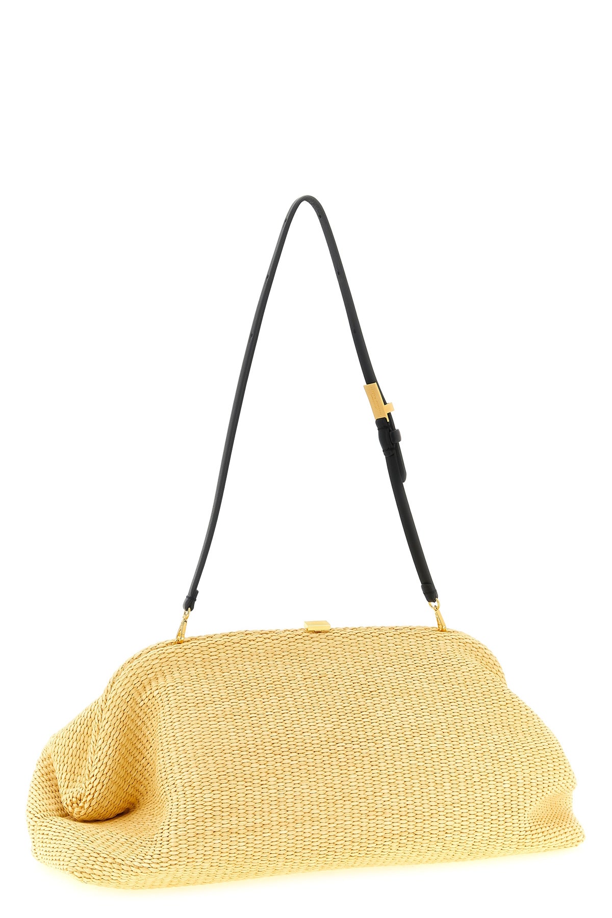 maxi woven raffia pouch