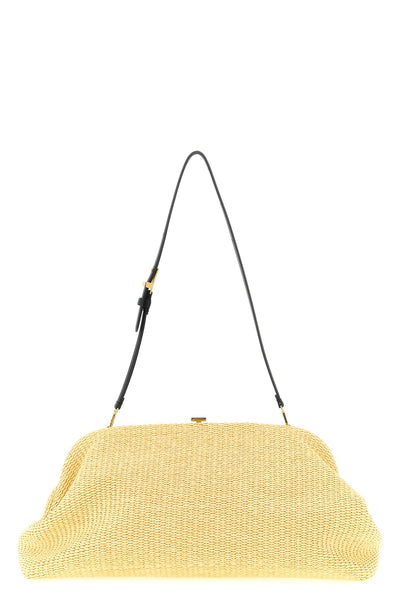 maxi woven raffia pouch