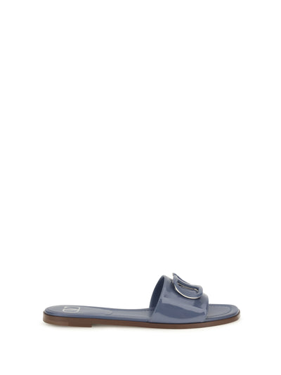 vlogo patent leather slide sandals