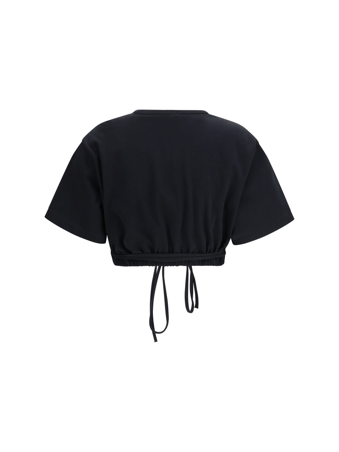 PINKO S cropped t-shirt with lace-up detail and western accents