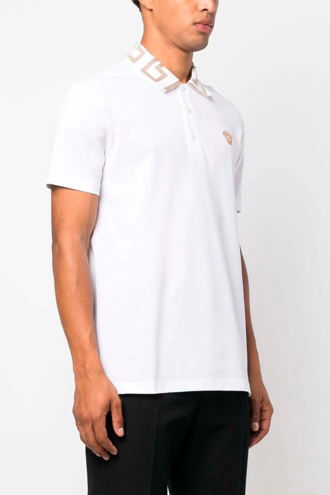 VERSACE XXL piqué cotton polo shirt