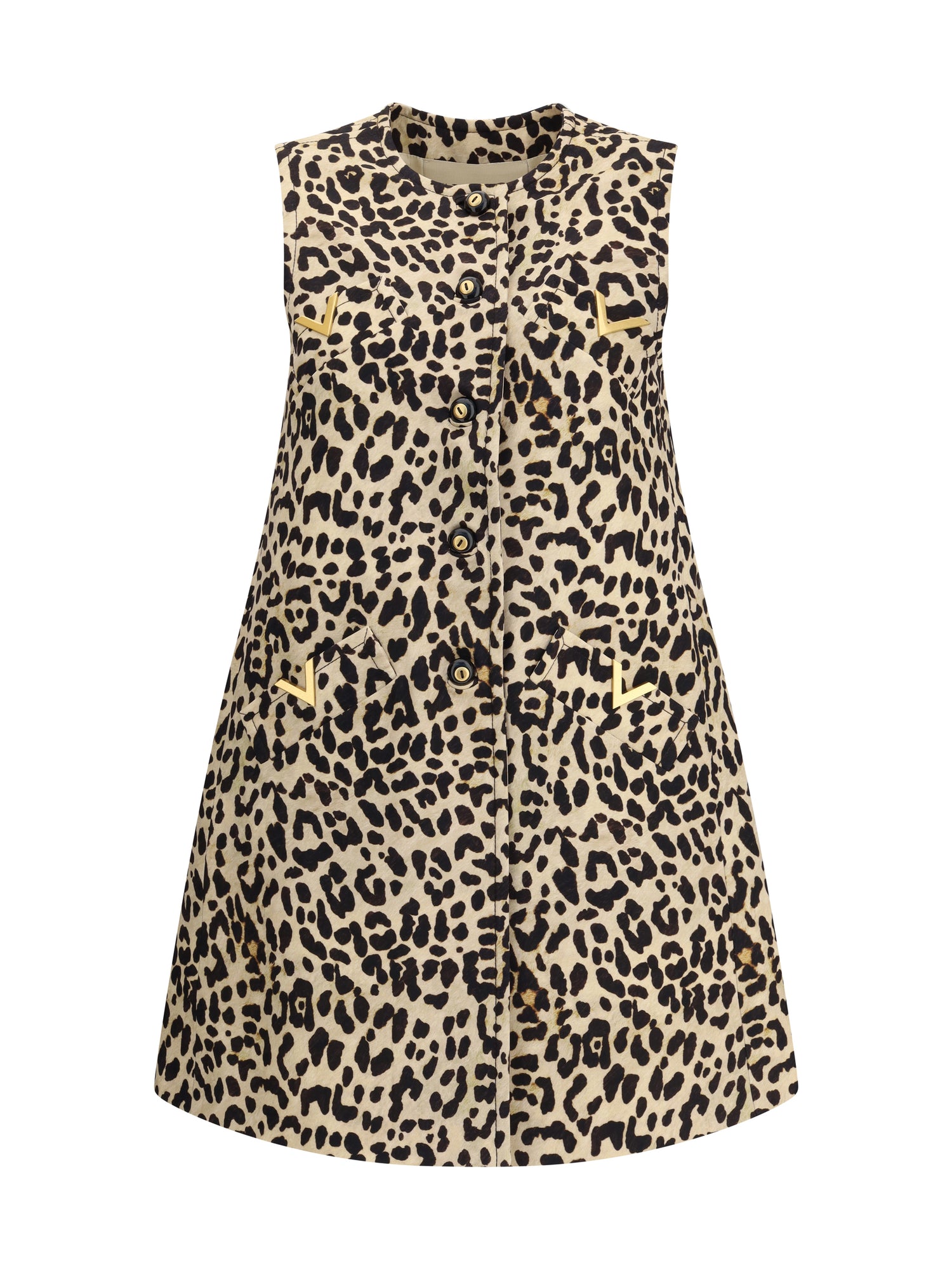VALENTINO 40 leopard-print long vest