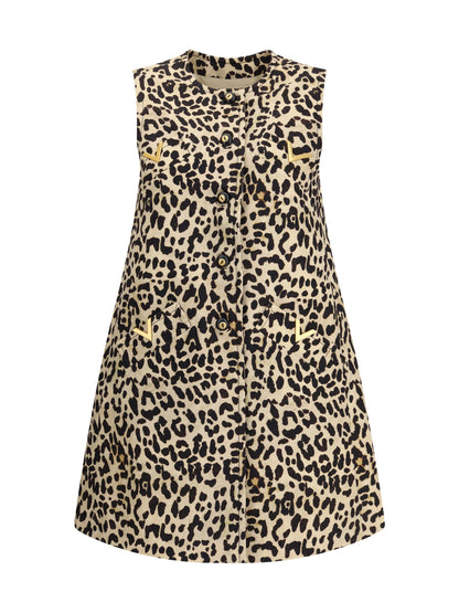 VALENTINO 40 leopard-print long vest