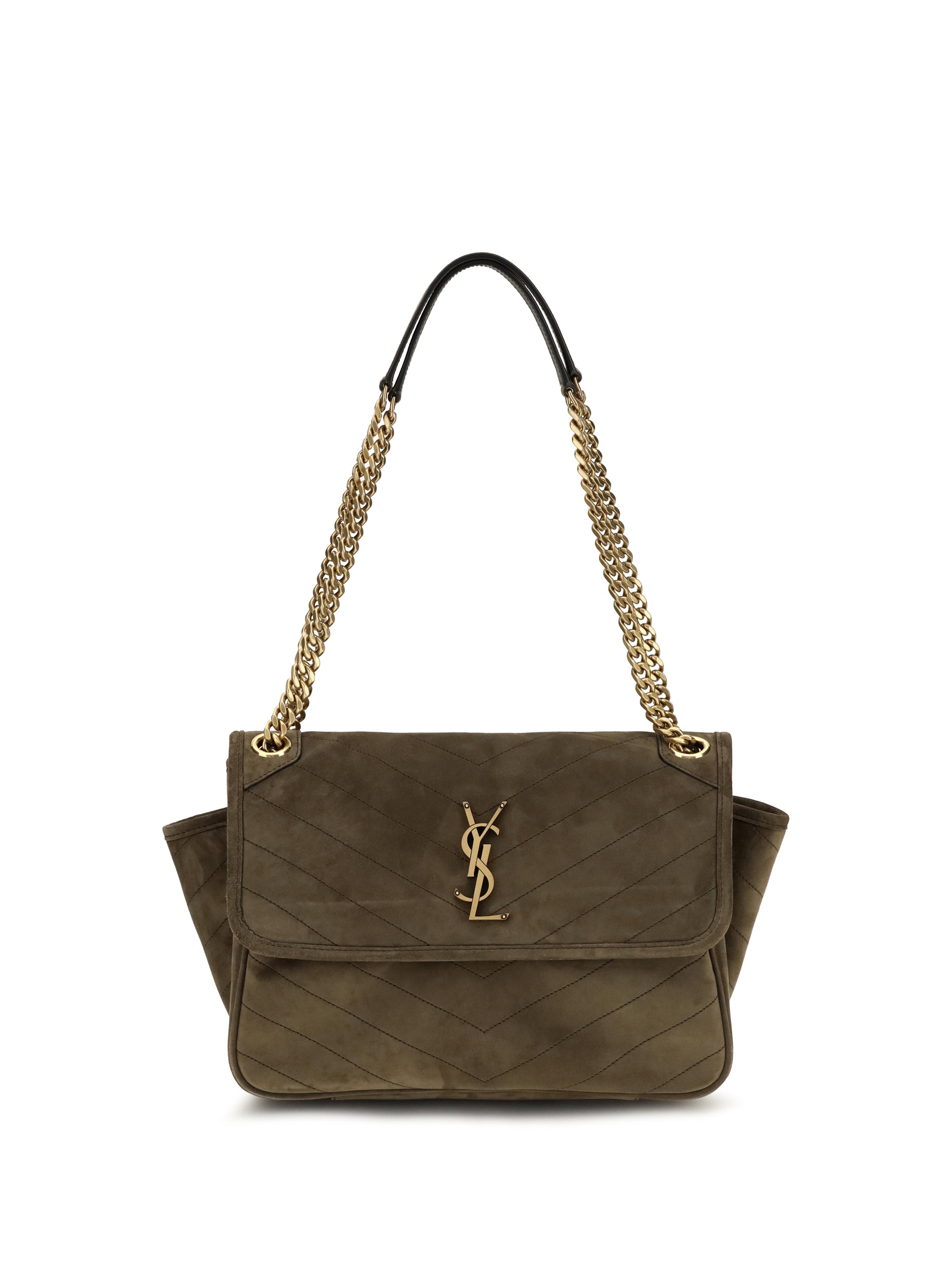 niki tripouch suede shoulder bag