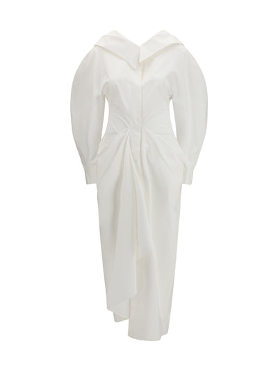 long cut-out chemisier dress