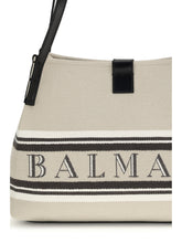 BALMAIN OS canvas shoulder bag