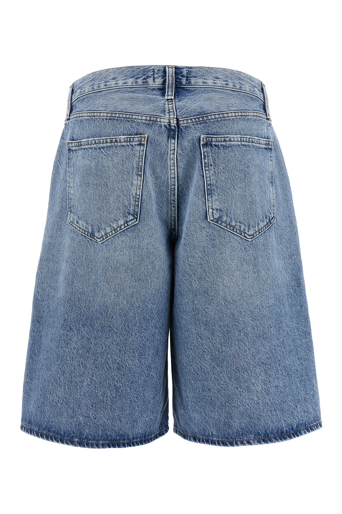 AGOLDE 24 delavé baggy v-short cotton denim bermuda shorts