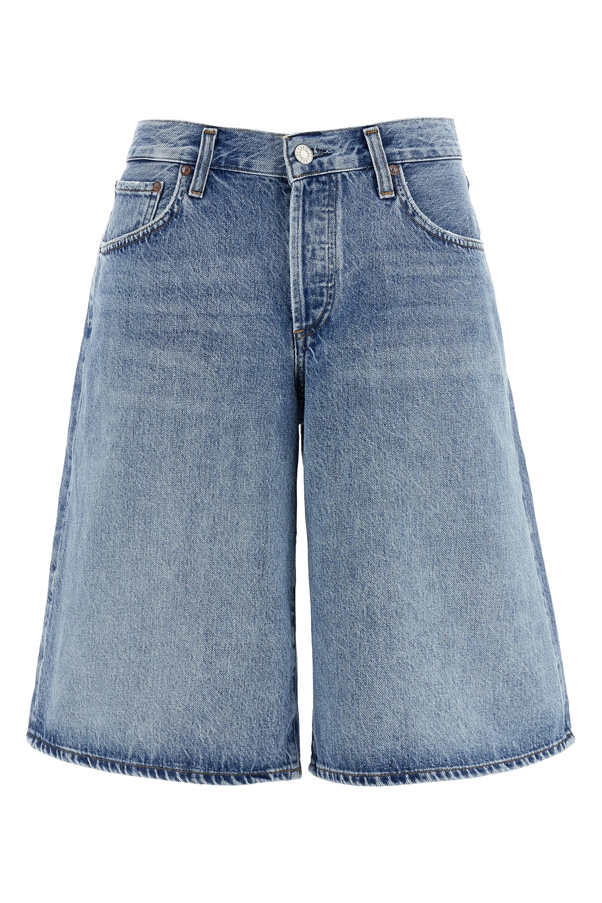 delavé baggy v-short cotton denim bermuda shorts
