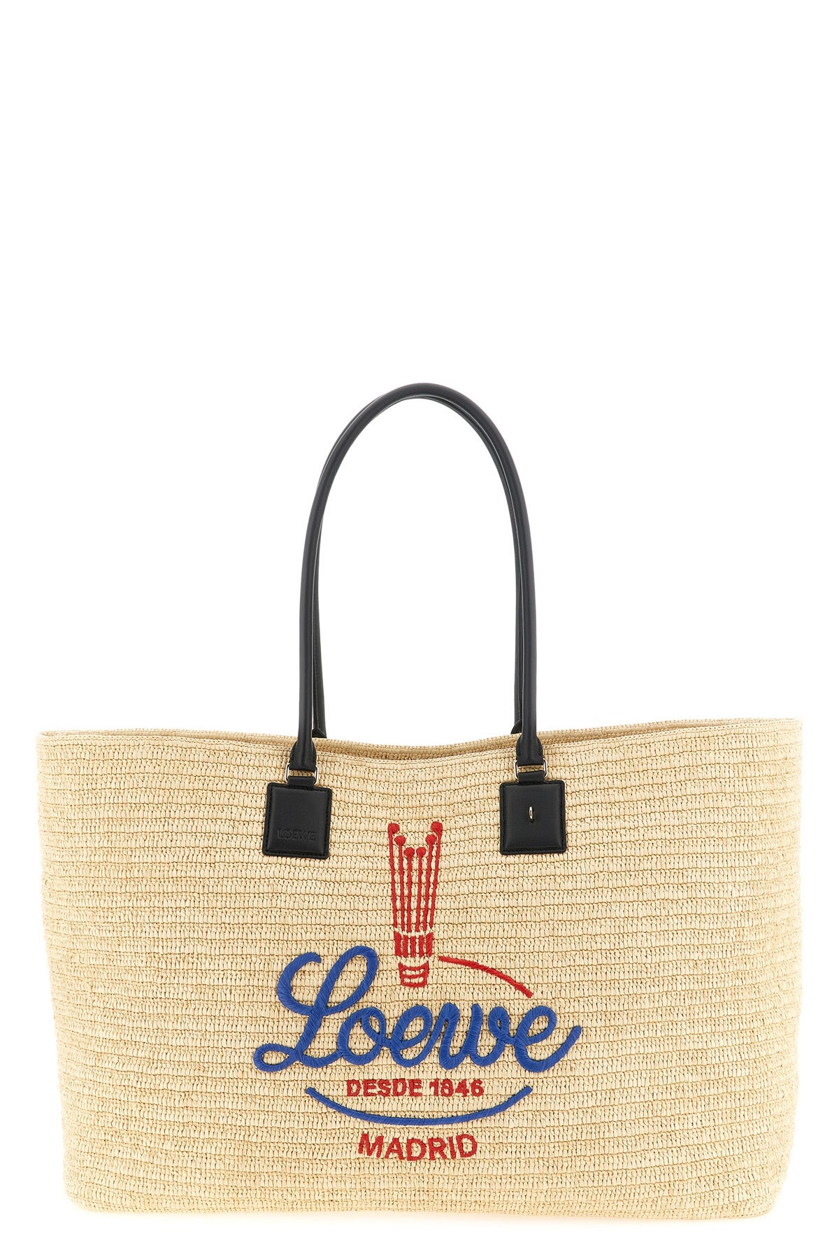 verano xl crocheted raffia shopping bag
