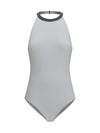 one-piece swimsuit with monili embellishment