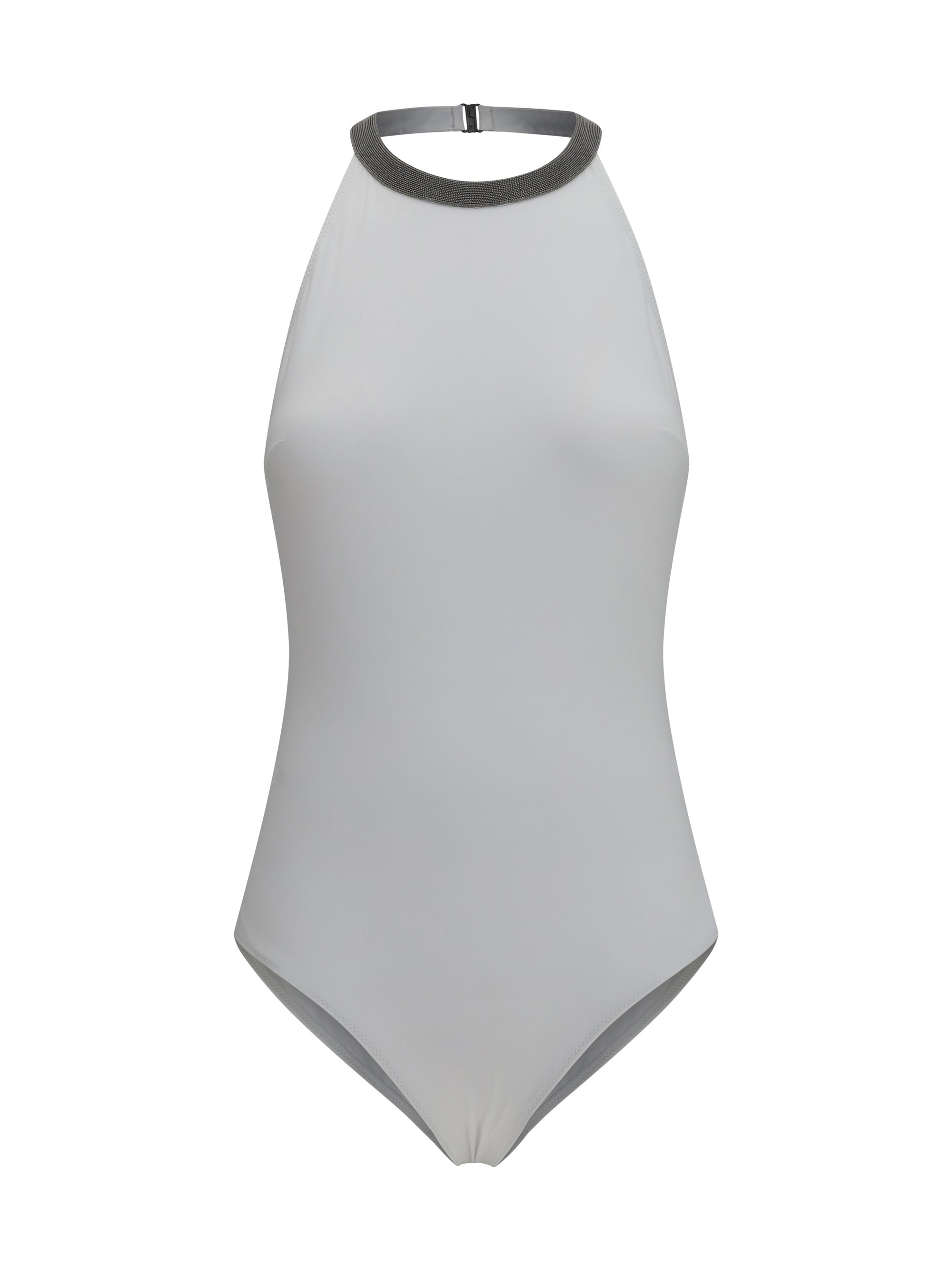 one-piece swimsuit with monili embellishment