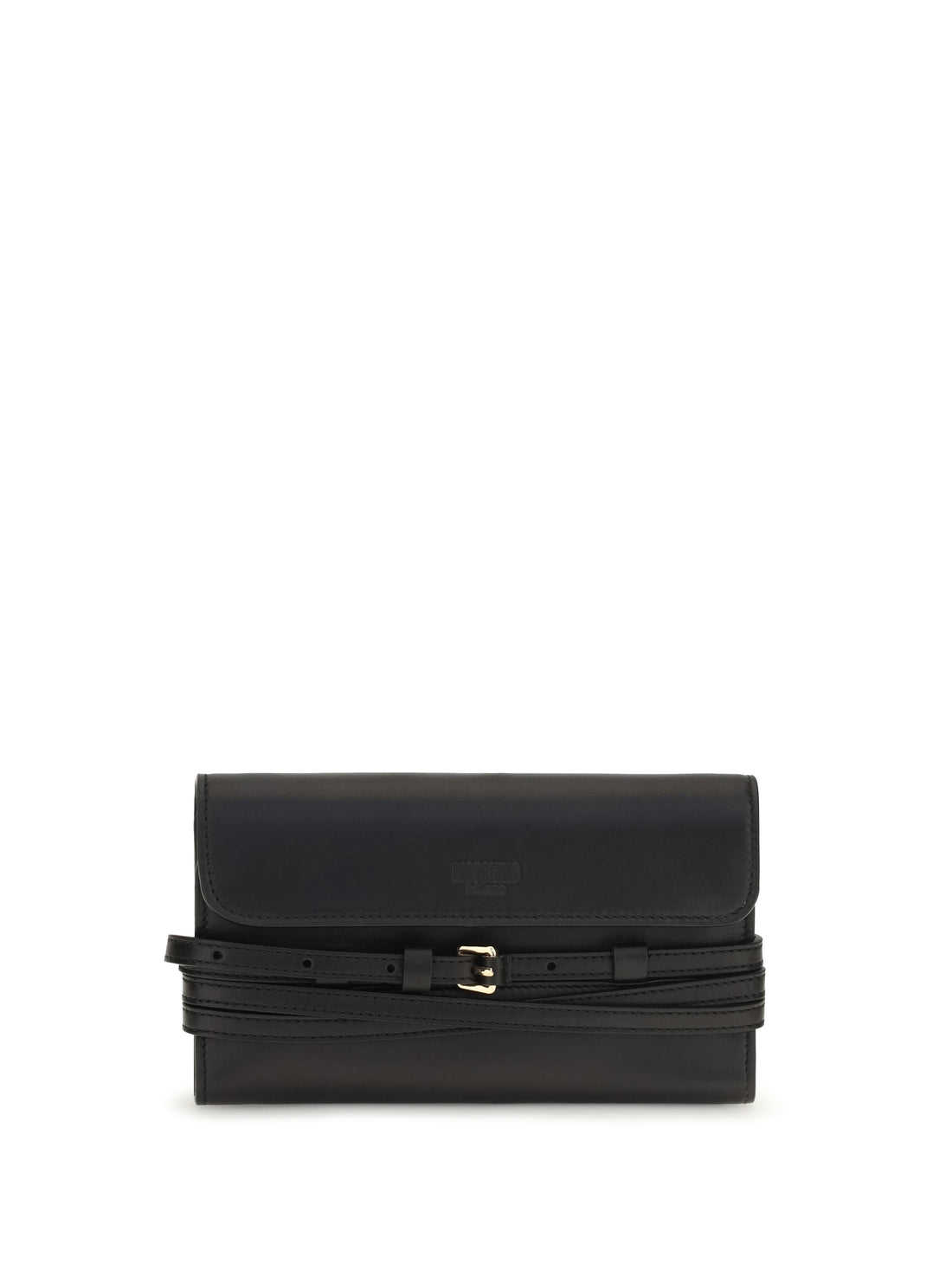 MOSCHINO OS leather wallet with buckle detail 