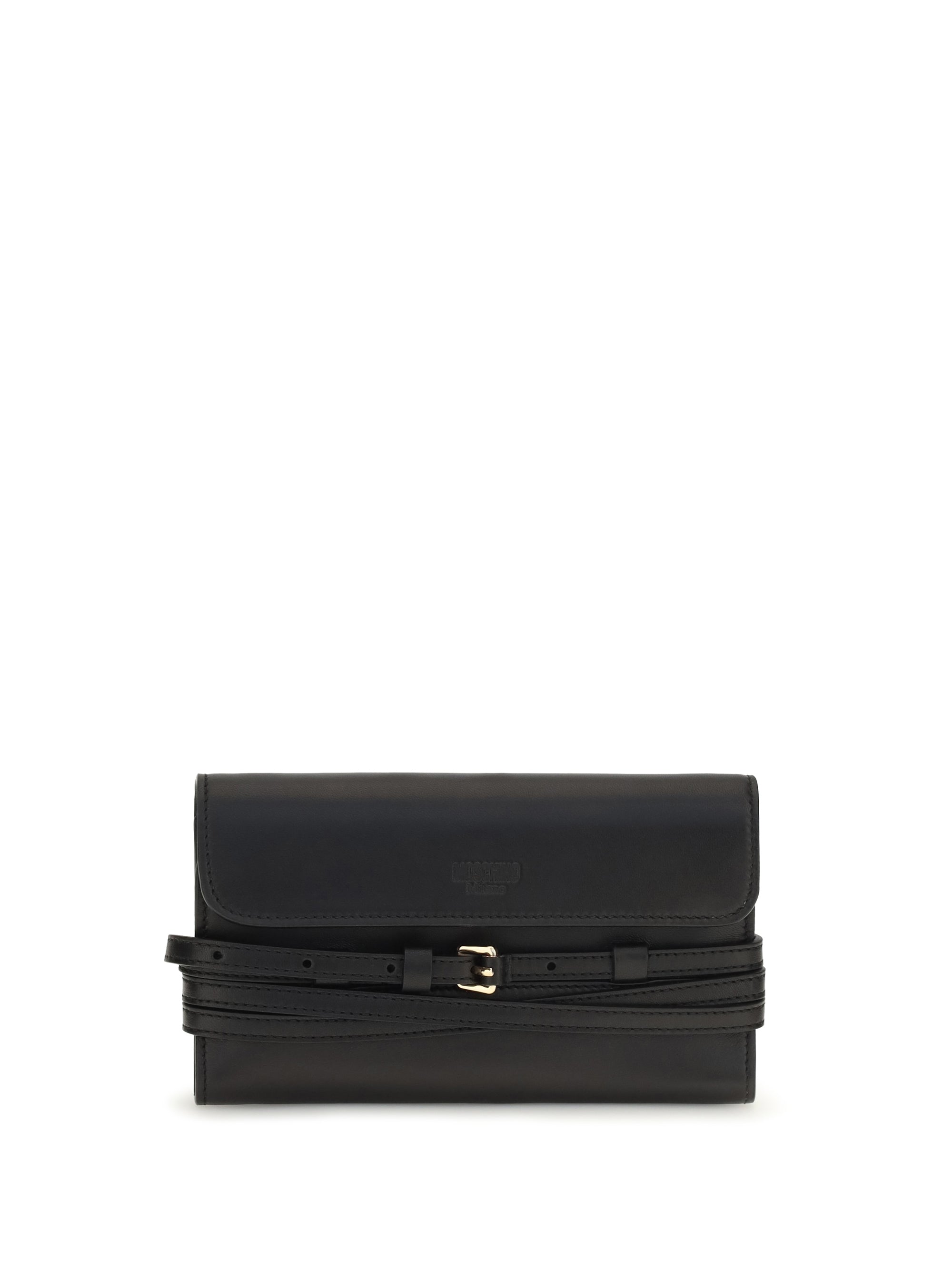 leather wallet with buckle detail