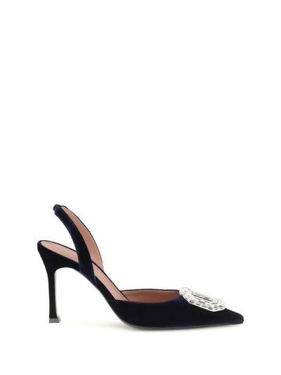 camelia velvet slingback pumps