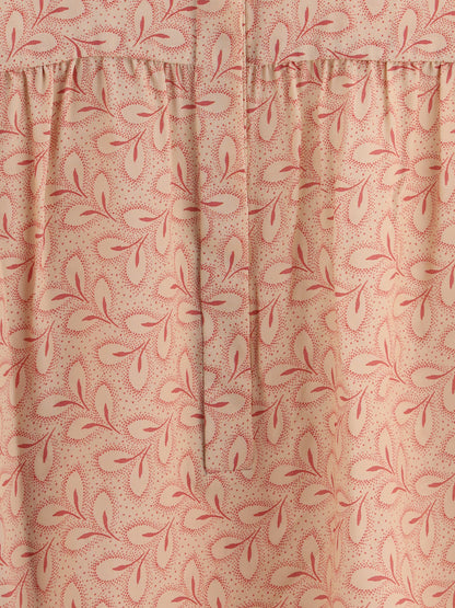 KRISTINA TI 40 blouse with foliage print and refined stand-up collar