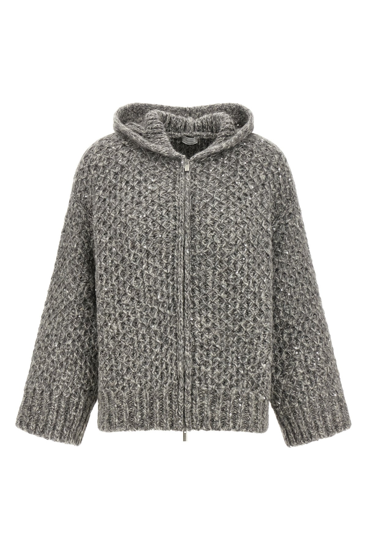 the peserico cardigan in fine alpaca blend is distinguished by a tricot processi