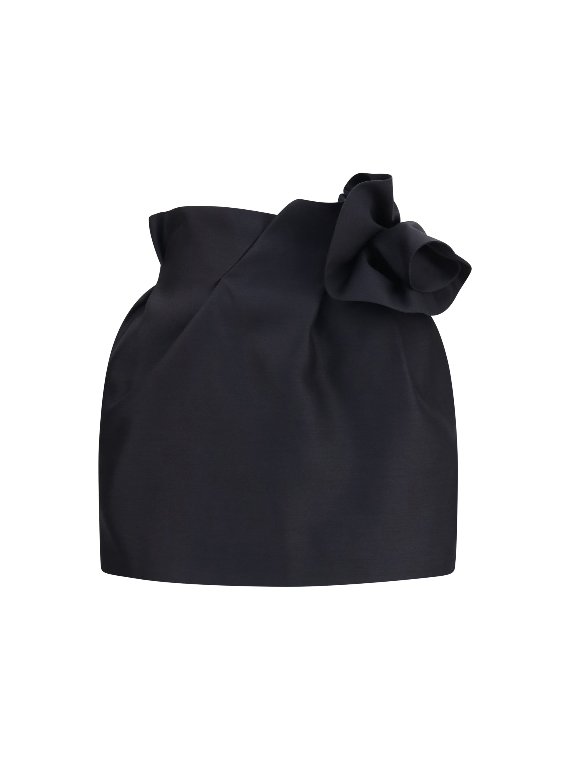wool and silk mini skirt with floral details