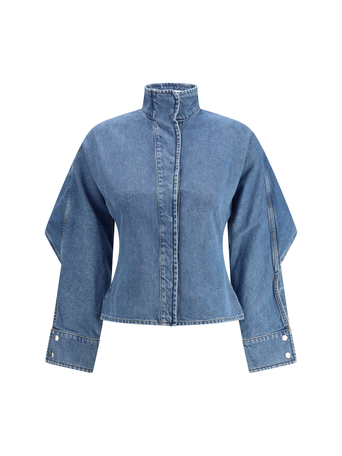 MARINE SERRE 38 moon laser blue wash denim shirt