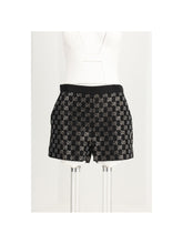 GUCCI 42 tweed wool lamé embroidered shorts