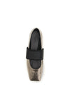 sliced square ballerinas in textured leather