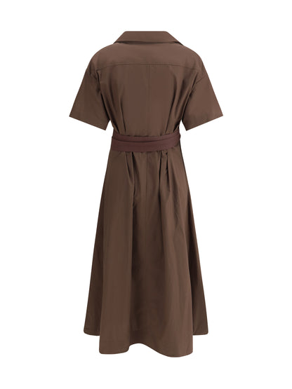 BRUNELLO CUCINELLI M long cotton dress