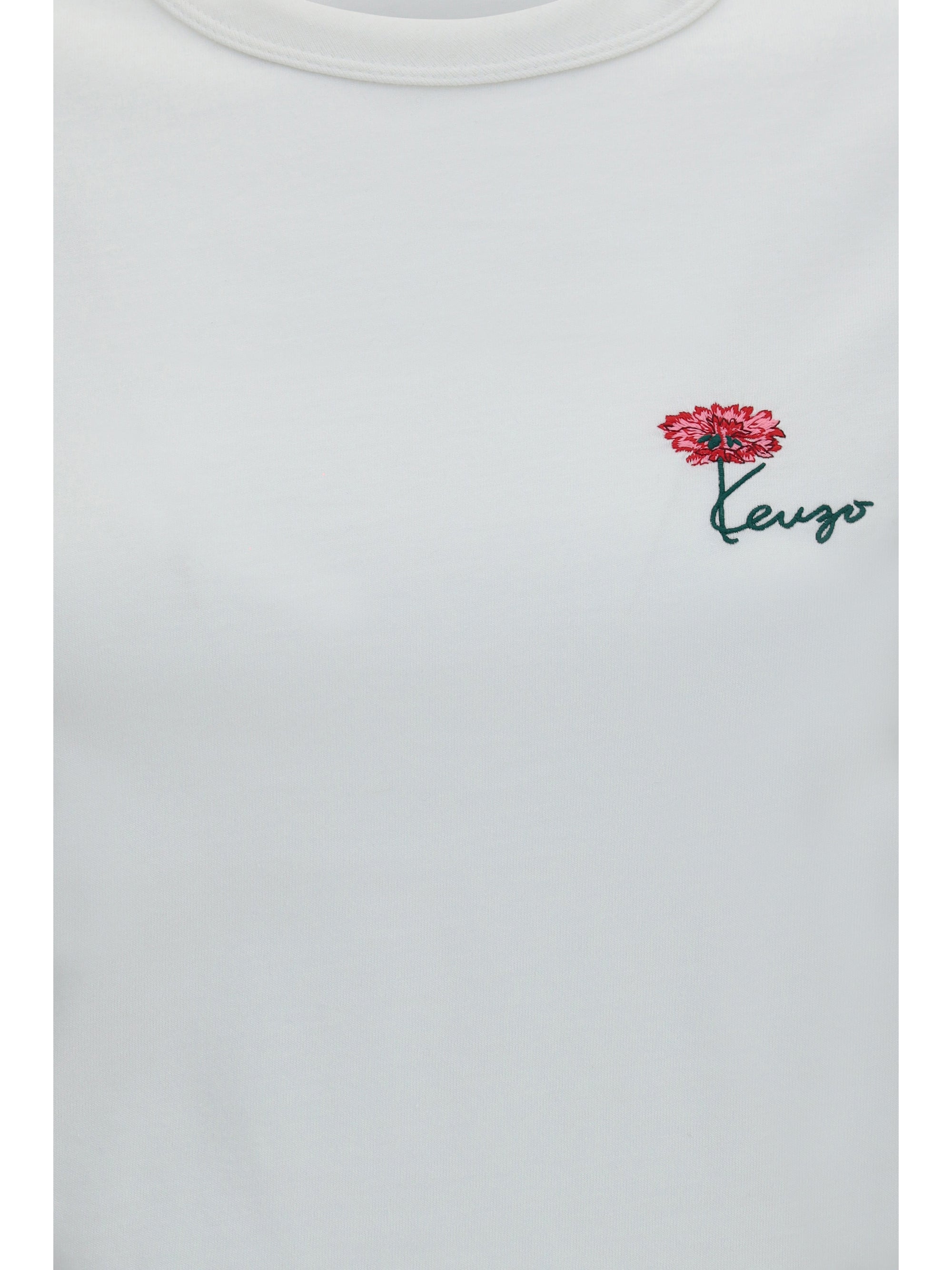 kenzo tulip embroidered cotton t-shirt