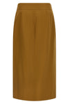 midi skirt in viscose and linen blend