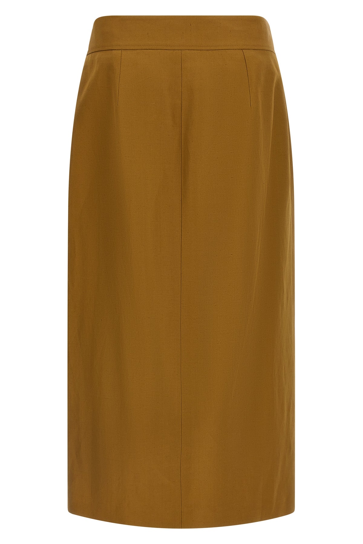midi skirt in viscose and linen blend