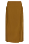 midi skirt in viscose and linen blend