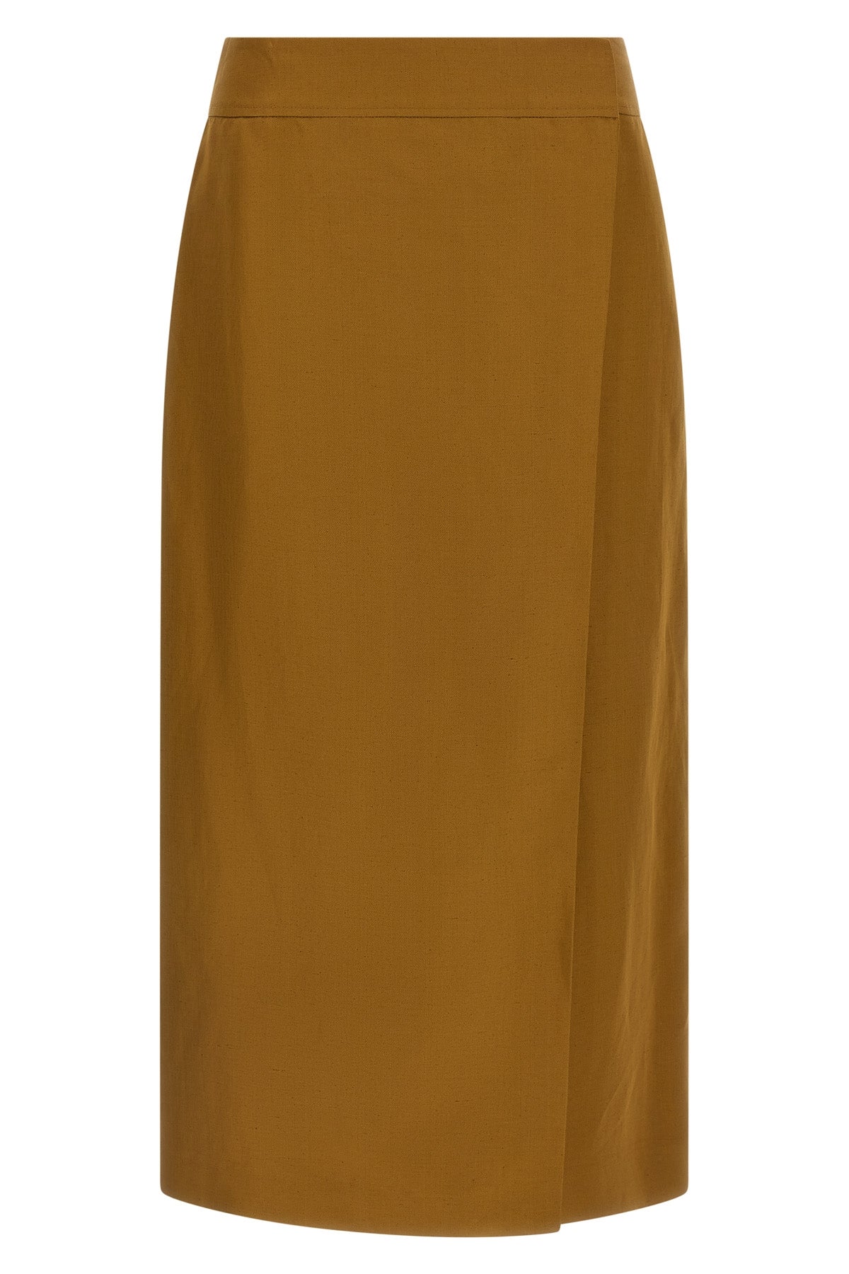 midi skirt in viscose and linen blend