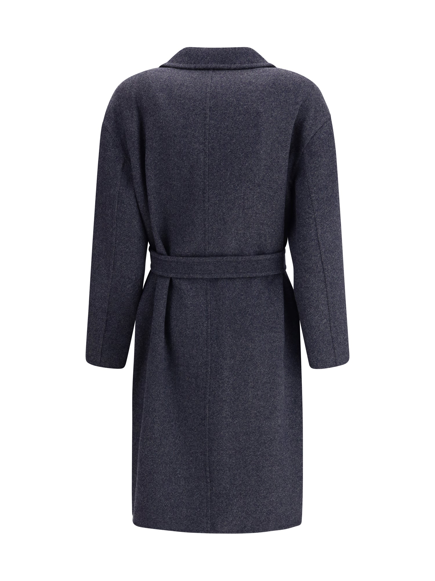 MAX MARA 40 denim-effect wool carnia coat