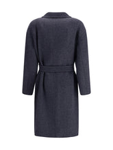 MAX MARA 40 denim-effect wool carnia coat
