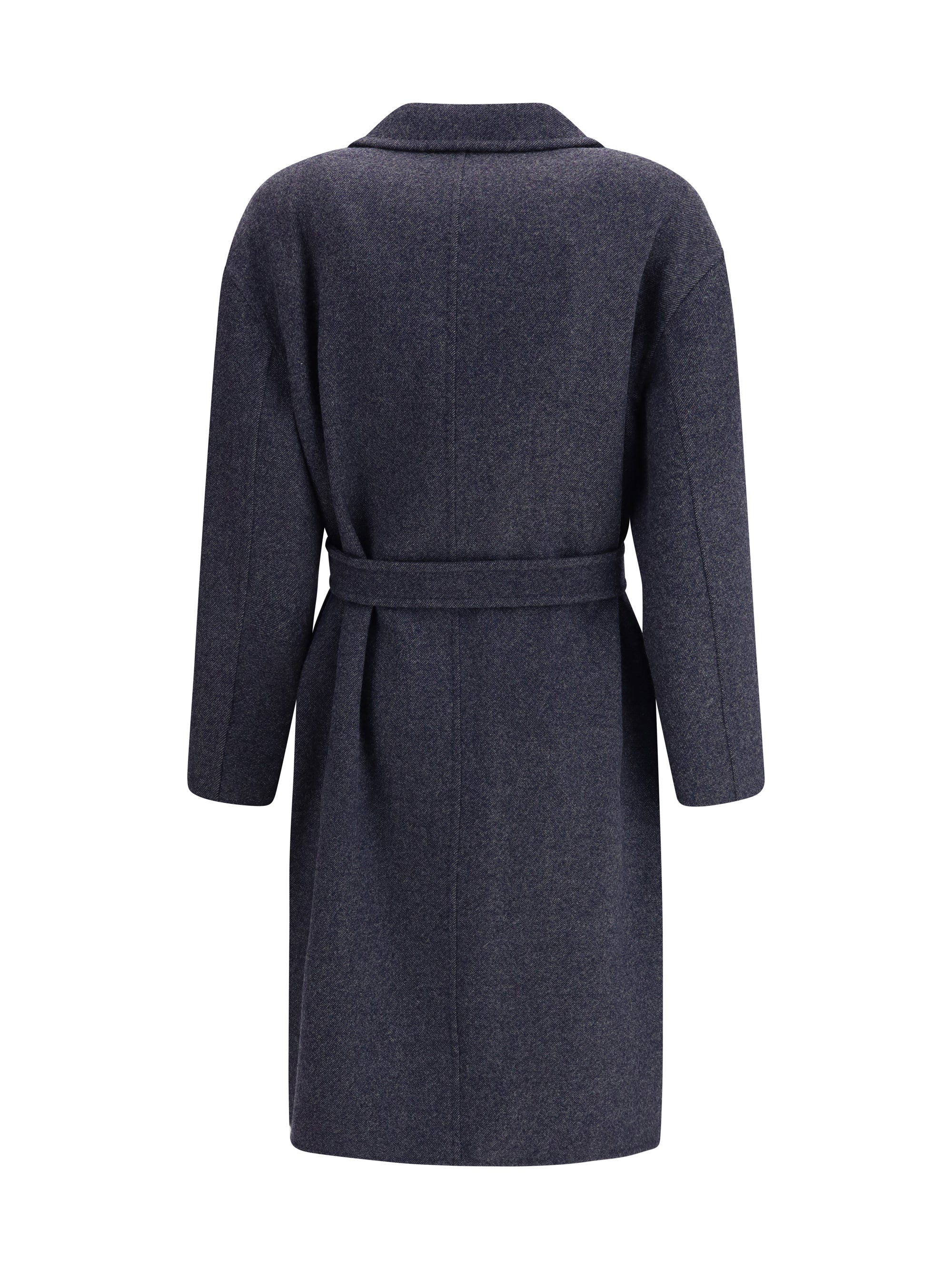 MAX MARA 40 denim-effect wool carnia coat
