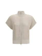 BRUNELLO CUCINELLI S cotton mesh cardigan with dazzling details