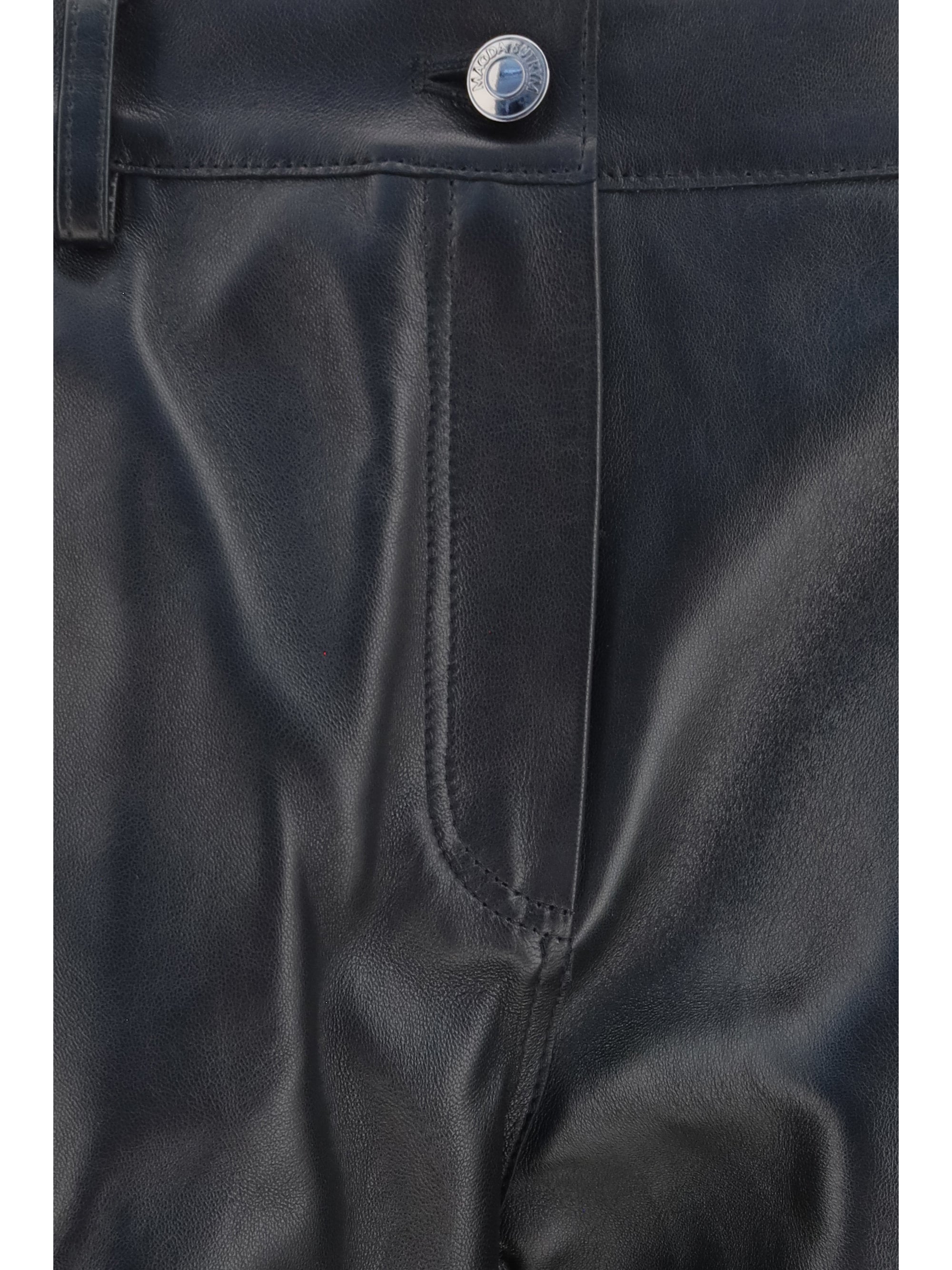 straight-leg leather pants