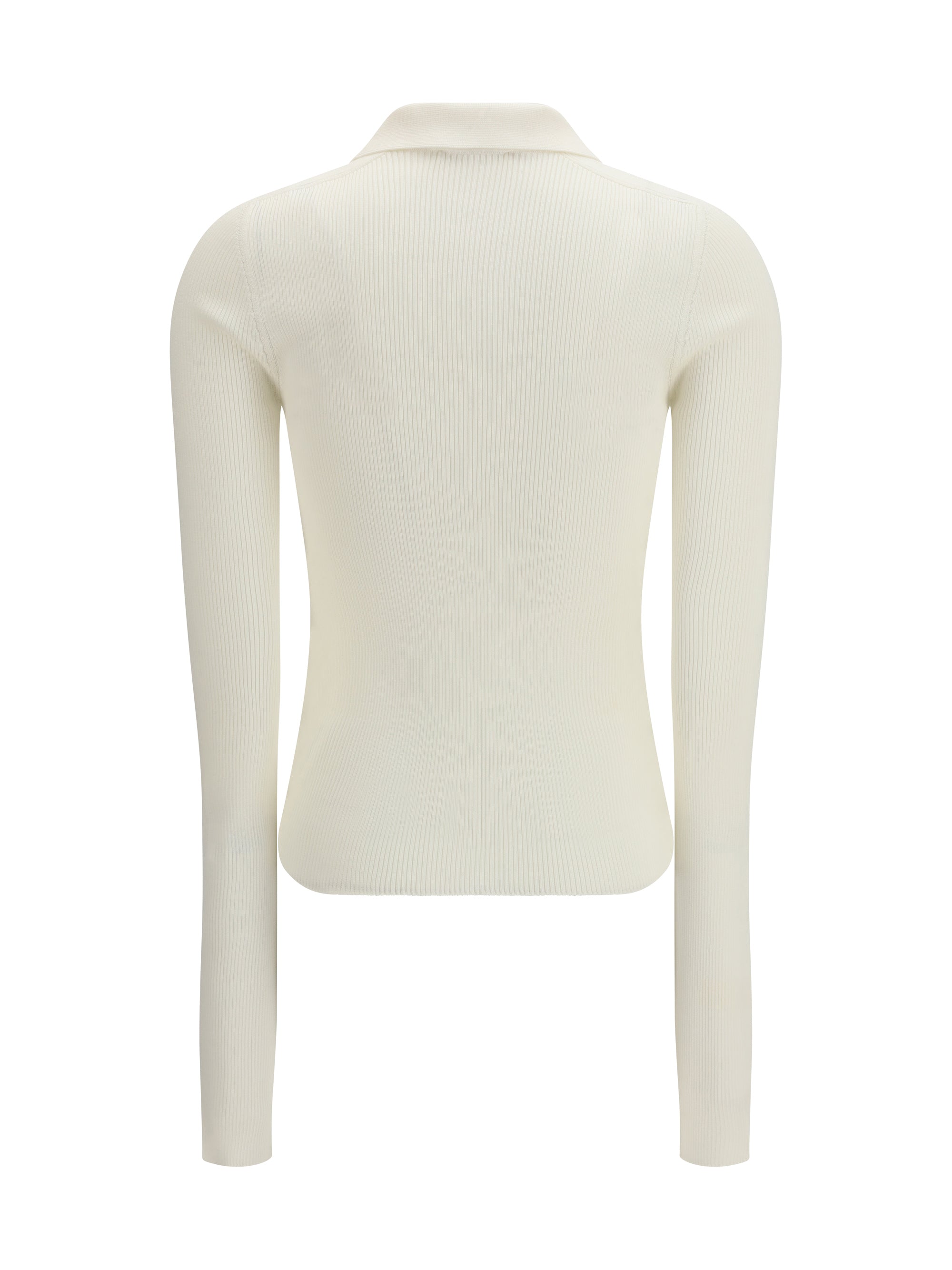 long-sleeve silk polo