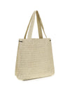 raffia tote bag with poodle