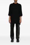 distressed oversized ruined-effect cotton crew neck t-shirt
