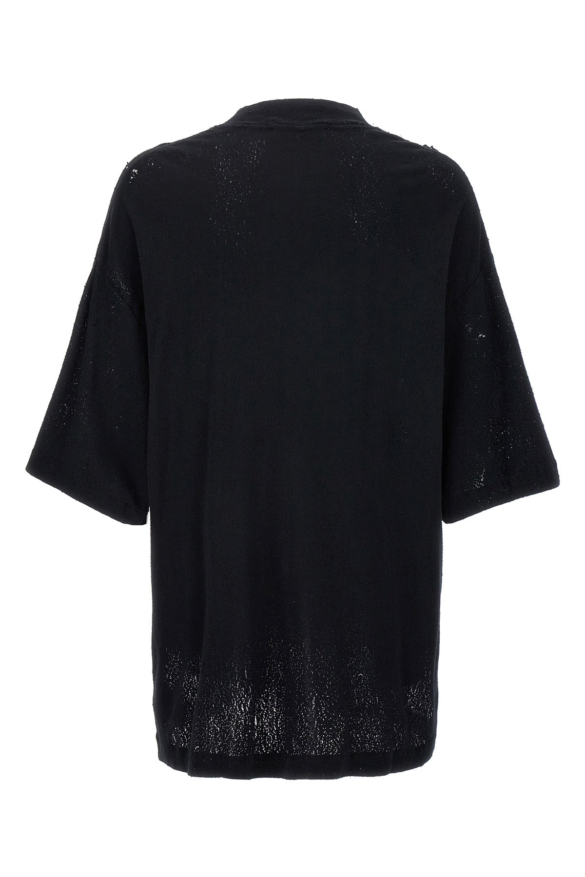 distressed oversized ruined-effect cotton crew neck t-shirt