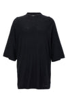 distressed oversized ruined-effect cotton crew neck t-shirt