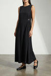 long fluid fabric dress