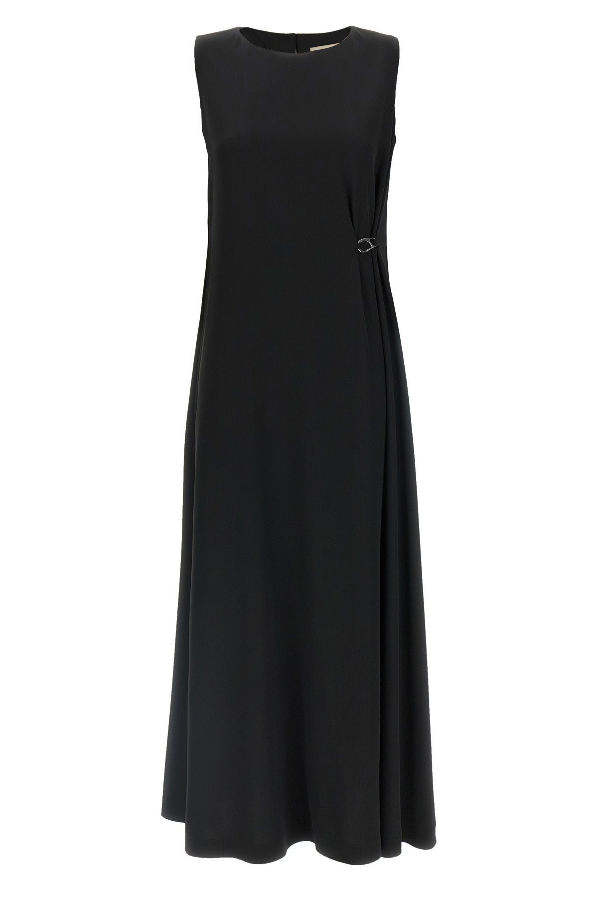 long fluid fabric dress
