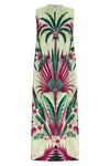 long penelope dress in palm bouquet print silk twill