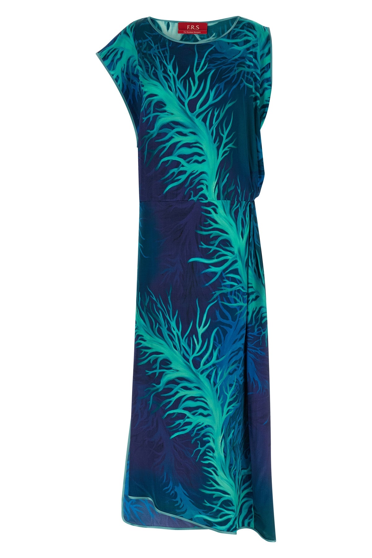 briseide long dress in silk viscose satin